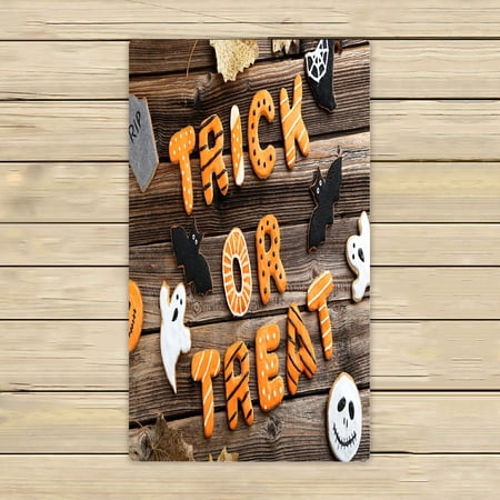 ABPHQTO Halloween Gingerbread Cookies Brown Wooden Table Towels,Beach Bath Pool Sprot Travel Hand Spa Towel 16x28 Inch