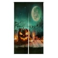 thumbnail image 1 of ABPHQTO Halloween Pumpkin Wooden Plank Candles Spooky Night Japanese Noren Curtain Doorway Door Window Treatment Curtains Cotton Linen Curtain 85x150 cm, 1 of 1