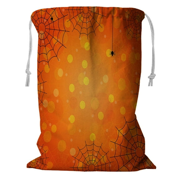 ABPHQTO Halloween Spider Web Storage Basket Laundry Bag with Drawstring 24x32 Inch