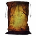 thumbnail image 1 of ABPHQTO Halloween Spooky Forest Full Moon Wooden Table Storage Basket Laundry Bag with Drawstring 18x24 Inch, 1 of 3