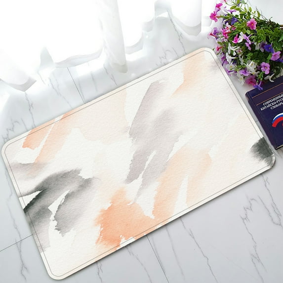 ABPHQTO Hand Painted Abstract Painting Watercolor Wash Texture Doormat Entrance Rug Area Rug Floor Mat Home Decor 30x18 Inch