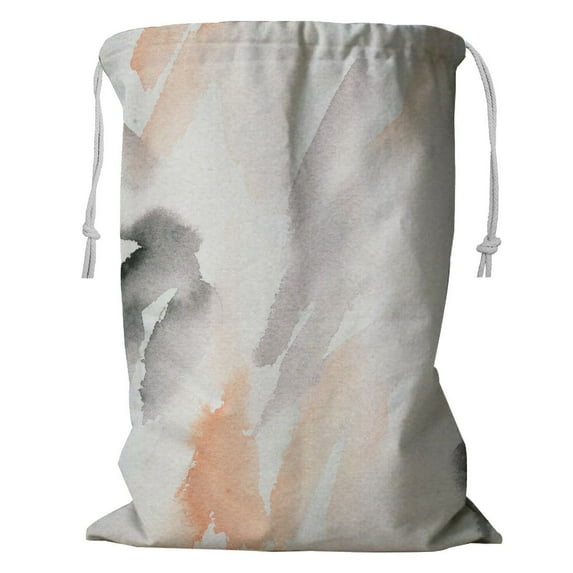 ABPHQTO Hand Painted Abstract Painting Watercolor Wash Texture Storage Basket Laundry Bag with Drawstring 18x24 Inch