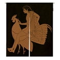 thumbnail image 1 of ABPHQTO Handsome Man Astride Rooster Ancient Greek Folk Japanese Noren Curtain Doorway Door Window Treatment Curtains Cotton Linen Curtain 85x150 cm, 1 of 1
