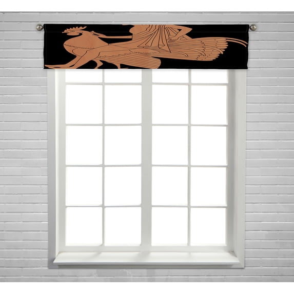 ABPHQTO Handsome Man Astride Rooster Ancient Greek Folk Window Curtain Valance Rod Pocke 54x12 Inch