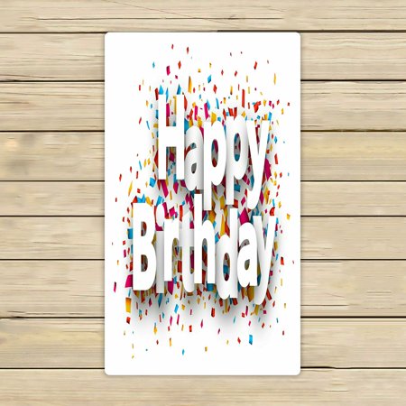 ABPHQTO Happy Birthday Paper Sign Over Confetti Holiday Towels Beach Bath Pool Sprot Travel Hand Spa Towel 16x28 Inch