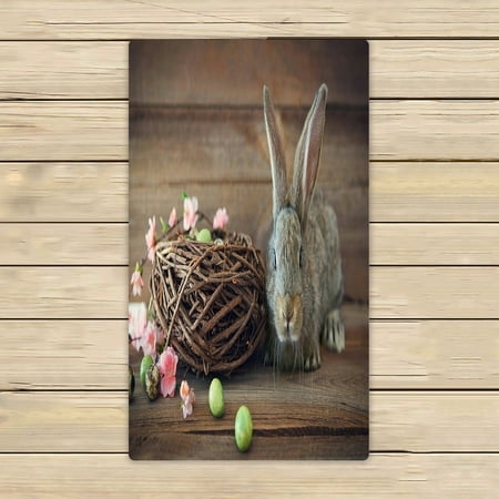 ABPHQTO Happy Easter Bunny Eggs Nest Towels Beach Bath Pool Sprot Travel Hand Spa Towel 16x28 Inch