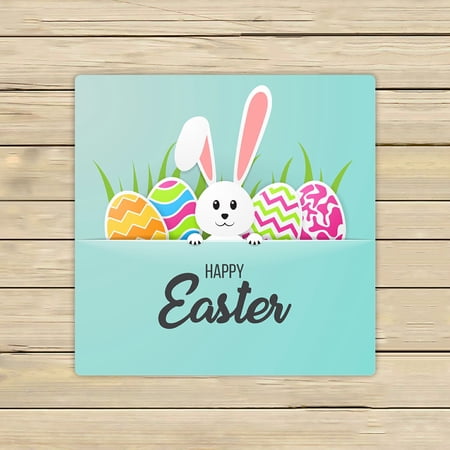 ABPHQTO Happy Easter Greeting Card Towels,Beach Bath Pool Sprot Travel Hand Spa Towel 13x13 Inch
