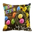 thumbnail image 1 of ABPHQTO Happy Easter Lettering Old Weathered Wooden Board Pillow Case Pillow Cover Pillow Protector Two Sides For Couch Bed 16x16 Inch, 1 of 1