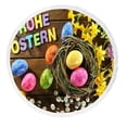 thumbnail image 1 of ABPHQTO Happy Easter Lettering Old Weathered Wooden Board Round Beach Blanket with Tassels Beach Throw Towel Yoga Mat Picnic Blanket, 1 of 1