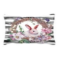 thumbnail image 1 of ABPHQTO Happy Easter Willow Bunny Apple Tree Eggs Feathers Butterflies Pillow Case Pillow Cover Pillow Protector Two Sides For Couch Bed 20x30 Inch, 1 of 1