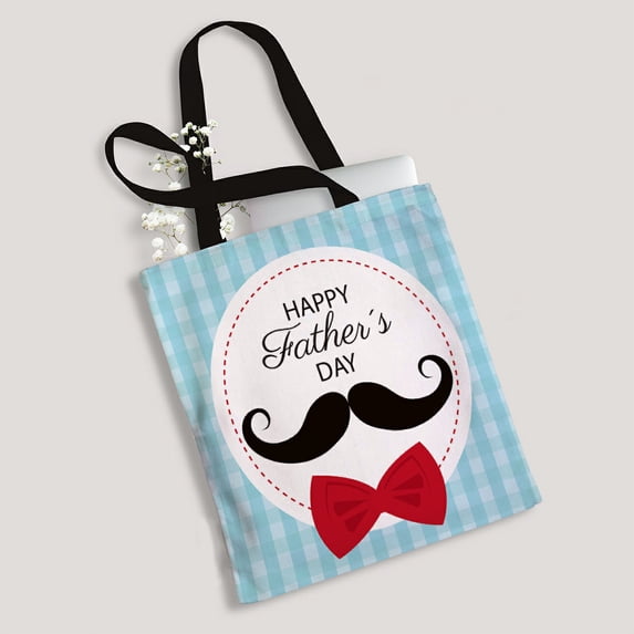 ABPHQTO Happy Fathers Day Card Canvas Bag Reusable Tote Grocery Shopping Bags Tote Bag 14x16 inch