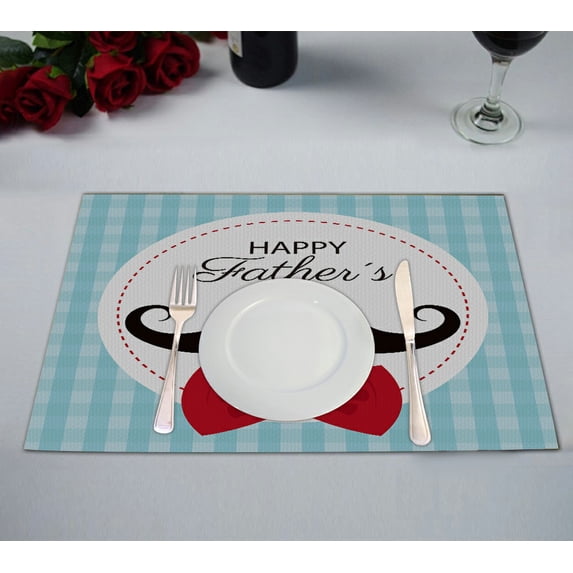 ABPHQTO Happy Fathers Day Card Table Placemat Food Mat 12x18 Inch,Pack of 2.