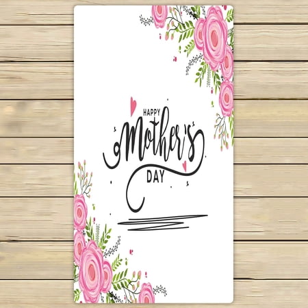 ABPHQTO Happy Mothers Day Towels Beach Bath Pool Sprot Travel Hand Spa Towel 30x56 Inch