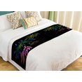 thumbnail image 1 of ABPHQTO Happy New Year Colored Neon Effect Fireworks Bed Runner Bedding Scarf Bed Decoration 20x95 inch, 1 of 1