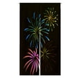 thumbnail image 1 of ABPHQTO Happy New Year Colored Neon Effect Fireworks Japanese Noren Curtain Doorway Door Window Treatment Curtains Cotton Linen Curtain 105x120 cm, 1 of 1