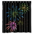 thumbnail image 1 of ABPHQTO Happy New Year Colored Neon Effect Fireworks Waterproof Polyester Shower Curtain and Hooks For Home Decor 66x72 Inch, 1 of 1