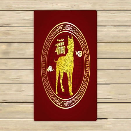 ABPHQTO Happy New Year Of Dog Towels,Beach Bath Pool Sprot Travel Hand Spa Towel 16x28 Inch