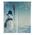 thumbnail image 1 of ABPHQTO Happy Snowman Standing Winter Christmas Landscape Japanese Noren Curtain Doorway Door Window Treatment Curtains Cotton Linen Curtain 105x120 cm, 1 of 1