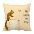 thumbnail image 1 of ABPHQTO Happy Squirrel Receiving Flower Hummingbird Friend Pillow Case Pillow Cover Pillow Protector Two Sides For Couch Bed 16x16 Inch, 1 of 1