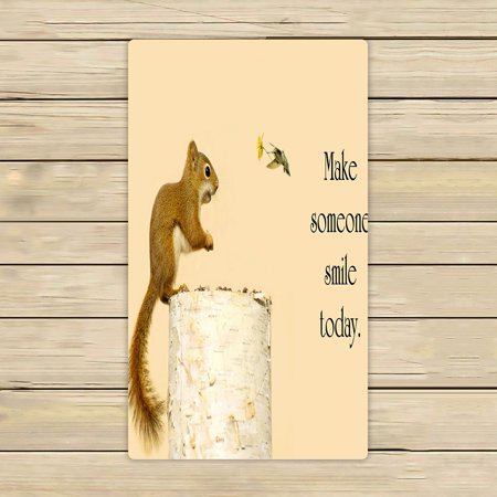 ABPHQTO Happy Squirrel Receiving Flower Hummingbird Friend Towels Beach Bath Pool Sprot Travel Hand Spa Towel 16x28 Inch