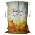thumbnail image 1 of ABPHQTO Happy Thanksgiving Banner Autumn Vegetables Storage Basket Laundry Bag with Drawstring 24x32 Inch, 1 of 3