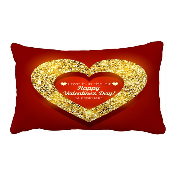 ABPHQTO Happy Valentine'S Day Card With Heart Pillow Case Pillow Cover Pillow Protector Two Sides For Couch Bed 20x30 Inch