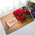 thumbnail image 1 of ABPHQTO Happy Valentines Day Roses Wooden Board Wedding Day Doormat Entrance Rug Area Rug Floor Mat Home Decor 23.5x16.7 Inch, 1 of 1