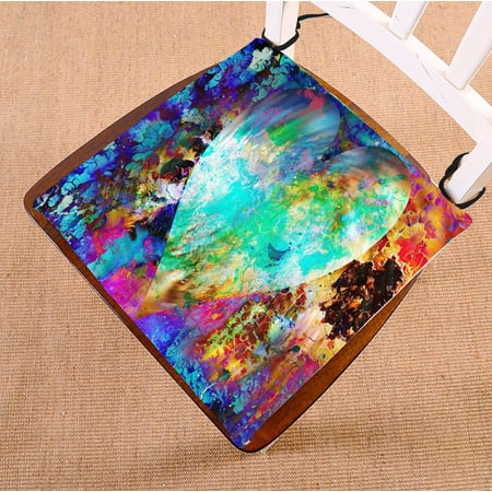 ABPHQTO Heart In Cosmic Space Color Cosmic Abstract And Crackle Structure Chair Pad Seat Cushion Chair Cushion Floor Cushion Two Sides Printing 16x16 Inch