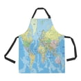 thumbnail image 1 of ABPHQTO Highly Detailed Political World Map Labeling Apron Home Kitchen Apron with Pockets, 1 of 1