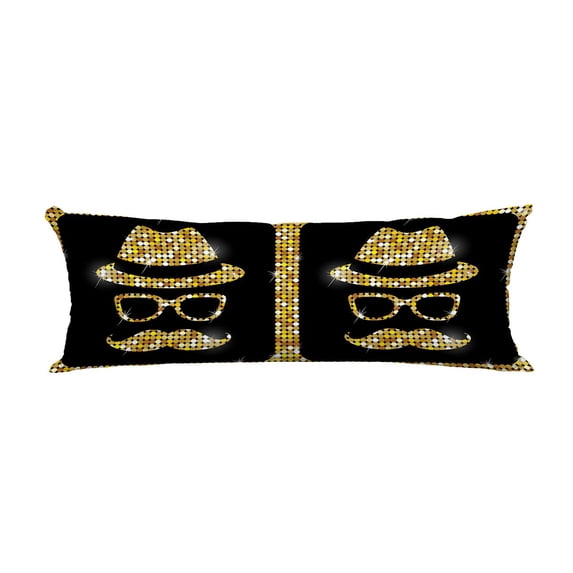 ABPHQTO Hipster Hat Glasses Beard Body Pillow Covers Pillow Case Protector Pillowcase 20x60 Inch