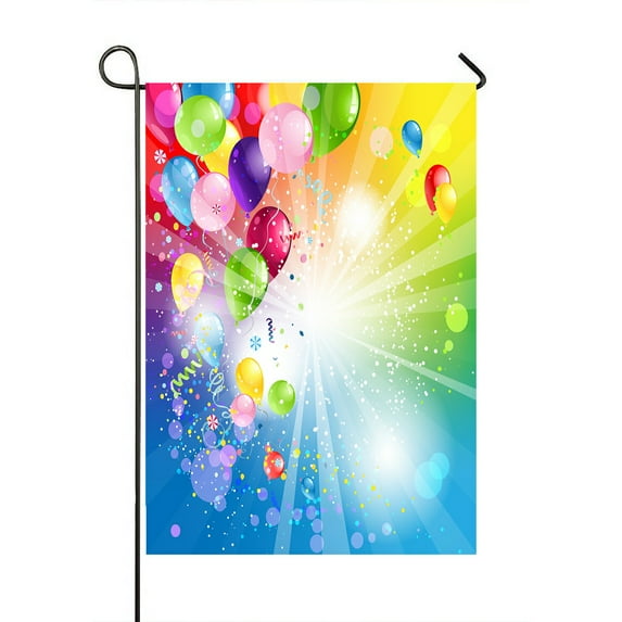 ABPHQTO Holiday Balloons Home Outdoor Garden Flag House Banner Size 28x40 Inch