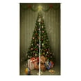 thumbnail image 1 of ABPHQTO Holiday Christmas New Year Room Christmas Tree Gifts Japanese Noren Curtain Doorway Door Window Treatment Curtains Cotton Linen Curtain 85x150 cm, 1 of 1