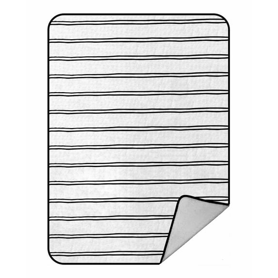 ABPHQTO Horizontal Stripes Pattern Fleece Blanket Fleece Back Throw Blanket 58x80 Inch