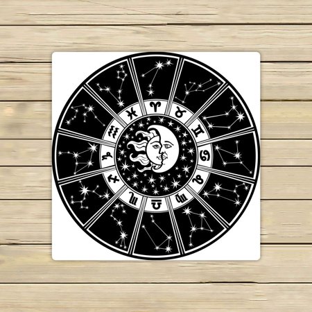 ABPHQTO Horoscope Circle Zodiac Constellations Sun Moon Towels Beach Bath Pool Sprot Travel Hand Spa Towel 13x13 Inch
