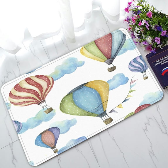 ABPHQTO Hot Air Balloon Doormat Entrance Rug Area Rug Floor Mat Home Decor 30x18 Inch