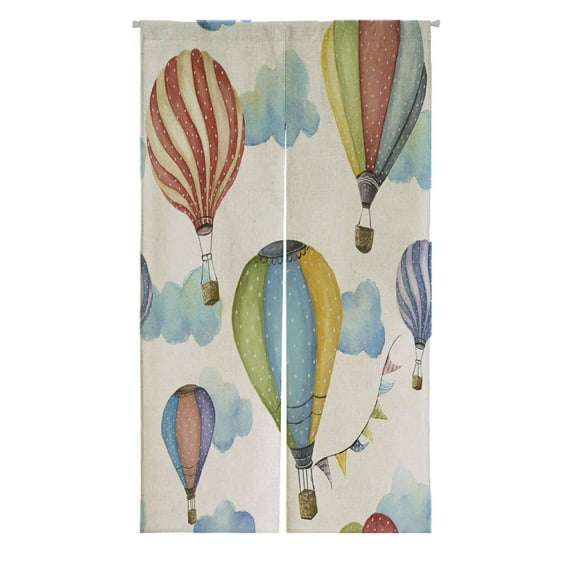 ABPHQTO Hot Air Balloon Japanese Noren Curtain Doorway Door Window Treatment Curtains Cotton Linen Curtain 85x120 cm
