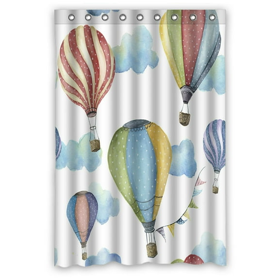 ABPHQTO Hot Air Balloon Waterproof Polyester Shower Curtain and Hooks For Home Decor 48x72 Inch
