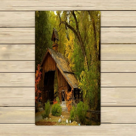 ABPHQTO House In The Woods Towels Beach Bath Pool Sprot Travel Hand Spa Towel 16x28 Inch