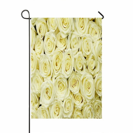 ABPHQTO Huge Bouquet White Roses Home Outdoor Garden Flag House Banner Size 28x40 Inch