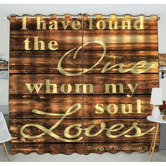 ABPHQTO I Have Found The One Whom My Soul Loves Grommet Blackout Curtain Room Darkening Curtains 52x84 inch (Two Piece)