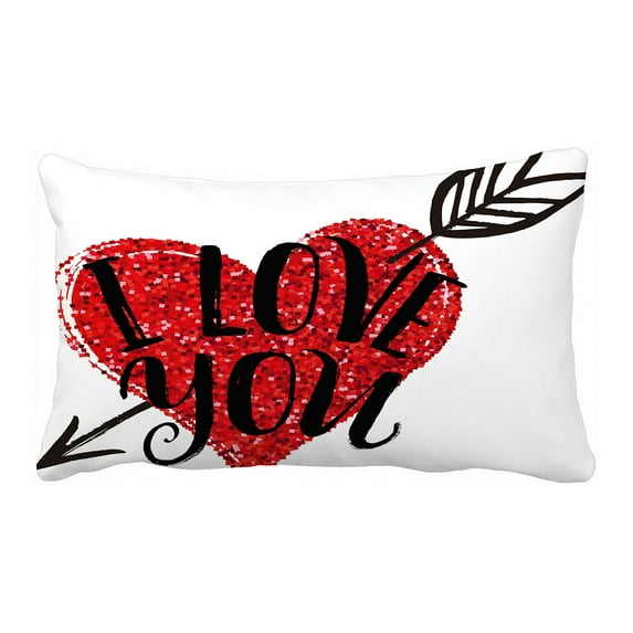 ABPHQTO I Love You Lettering Happy Valentine'S Day Pillow Case Pillow Cover Pillow Protector Two Sides For Couch Bed 20x30 Inch