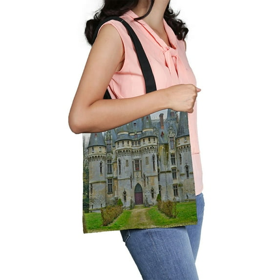 ABPHQTO Ile De France The Castle Of Vigny In Val D Oise Canvas Bag Reusable Tote Grocery Shopping Bags Tote Bag 14x16 inch