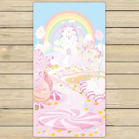 ABPHQTO Illustration Pastel Colored Fairy Kingdom Towels,Beach Bath Pool Sprot Travel Hand Spa Towel 30x56 Inch