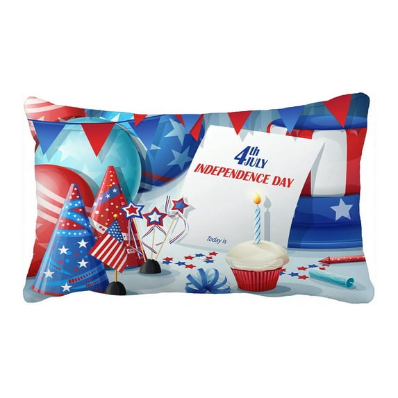 ABPHQTO Independence Day July 4 Pillow Case Pillow Cover Pillow Protector Two Sides For Couch Bed 20x30 Inch