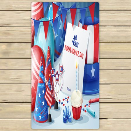 ABPHQTO Independence Day July 4 Towels Beach Bath Pool Sprot Travel Hand Spa Towel 30x56 Inch