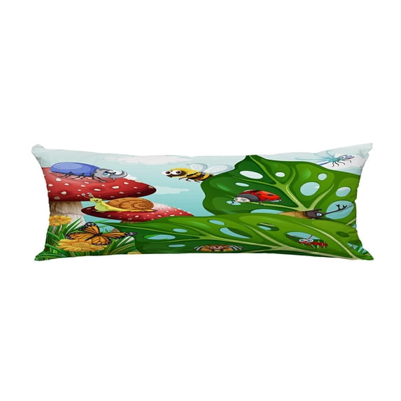 ABPHQTO Insects Flying In The Garden Body Pillow Covers Pillow Case Protector Pillowcase 20x60 Inch