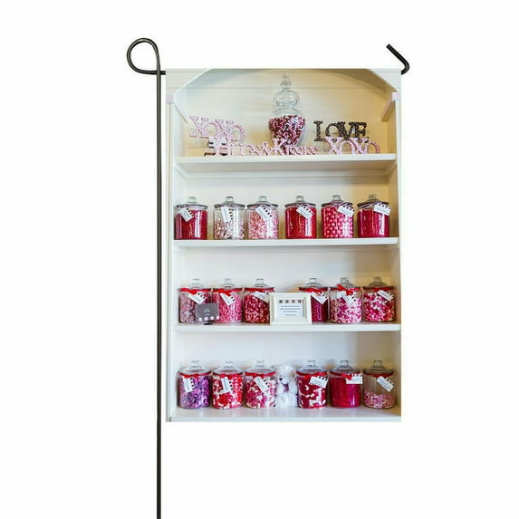 ABPHQTO Jars Candies Boutique Candy Store Home Outdoor Garden Flag House Banner Size 12x18 Inch