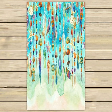 ABPHQTO Jewellery Sea Shells Beads Feathers Sea Sand Towels,Beach Bath Pool Sprot Travel Hand Spa Towel 30x56 Inch