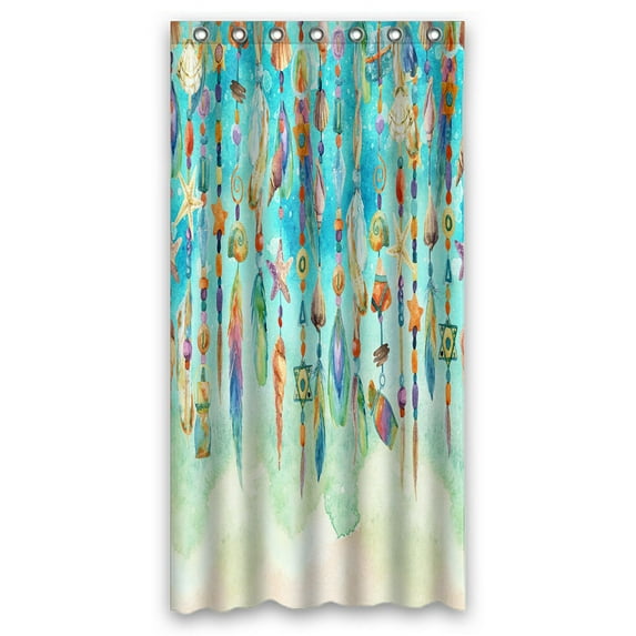 ABPHQTO Jewellery Sea Shells Beads Feathers Sea Sand Waterproof Polyester Shower Curtain and Hooks For Home Decor 36x72 Inch