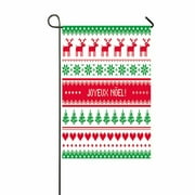 ABPHQTO Joyeux Noel Card Scandynavian Christmas Pattern Home Outdoor Garden Flag House Banner Size 12x18 Inch